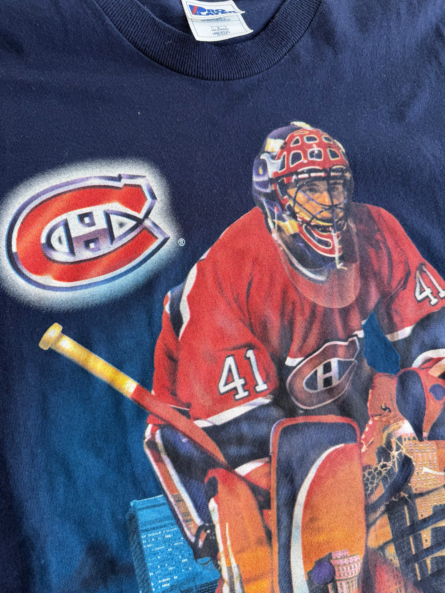 VTG 1996 Montreal Canadiens Jocelyn Thibault T-Shirt Size: L
