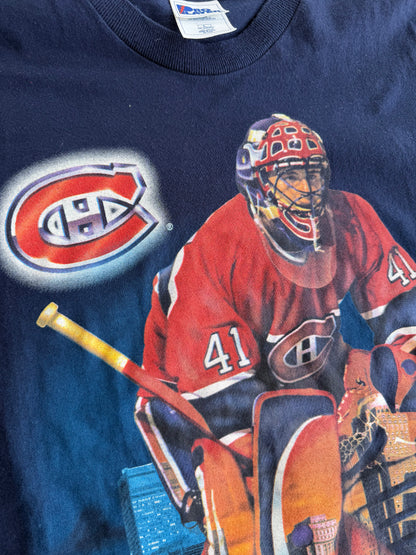VTG 1996 Montreal Canadiens Jocelyn Thibault T-Shirt Size: L