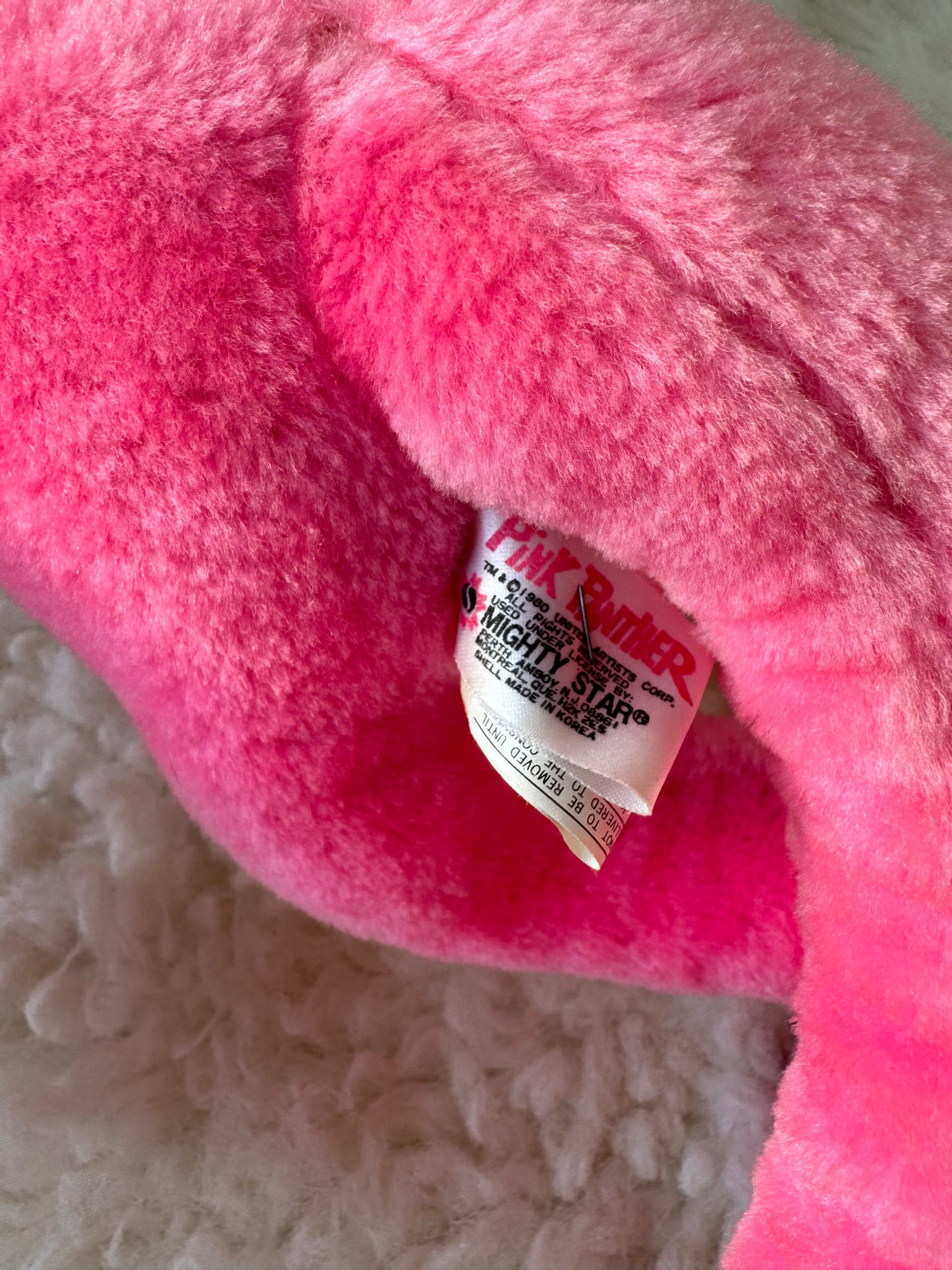 VTG 1980 Rare Huge Mighty Star Poseable Pink Panther Plush Toy