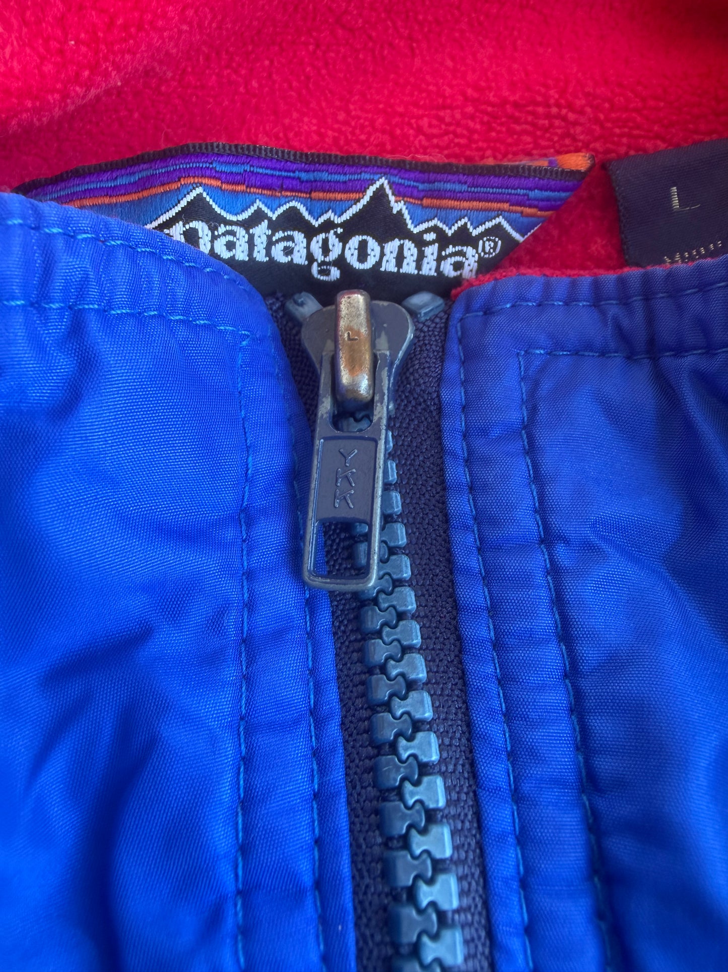 VTG Patagonia Fleece Lined Full Zip Blue Bomber Jacket Size: L