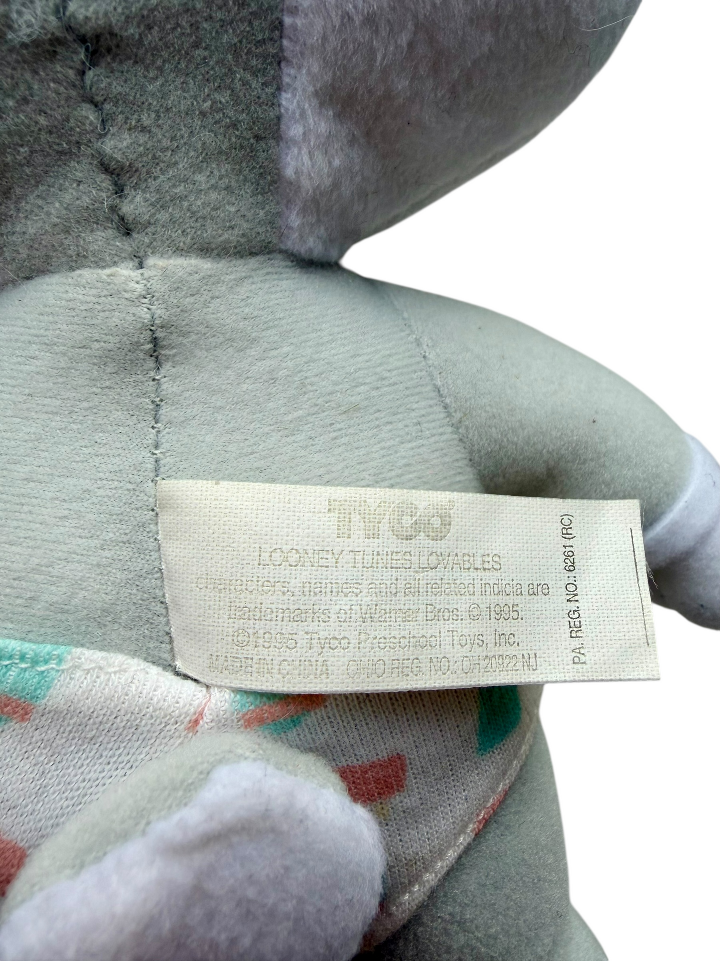 VTG ‘90s Looney Tunes Lovables Baby Bugs Bunny Stuffed Animal Toy