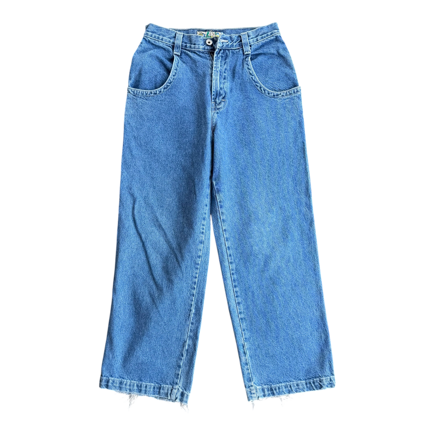 VTG Y2K ‘90s JNCO Flamehead Blue Denim Skater Jeans Youth Size: 18
