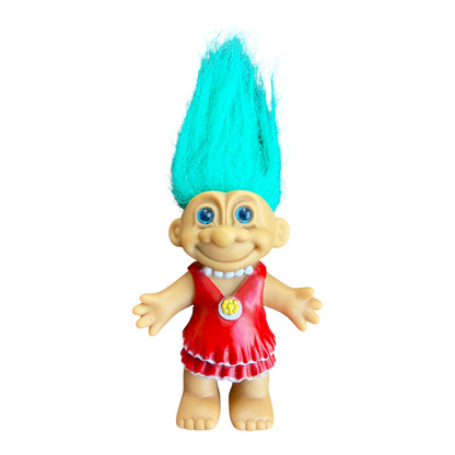 VTG ‘90s Forest Troll & Friend Lot Red & Teal Hair 3”
