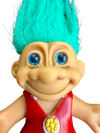 VTG ‘90s Forest Troll & Friend Lot Red & Teal Hair 3”
