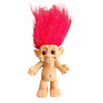VTG ‘90s Forest Troll & Friend Lot Red & Teal Hair 3”