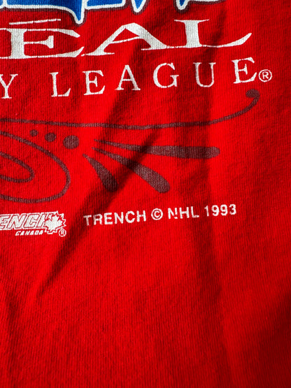 VTG Trench 1993 Montreal Canadiens NHL FOTL Single Stitch T-Shirt Size: XL