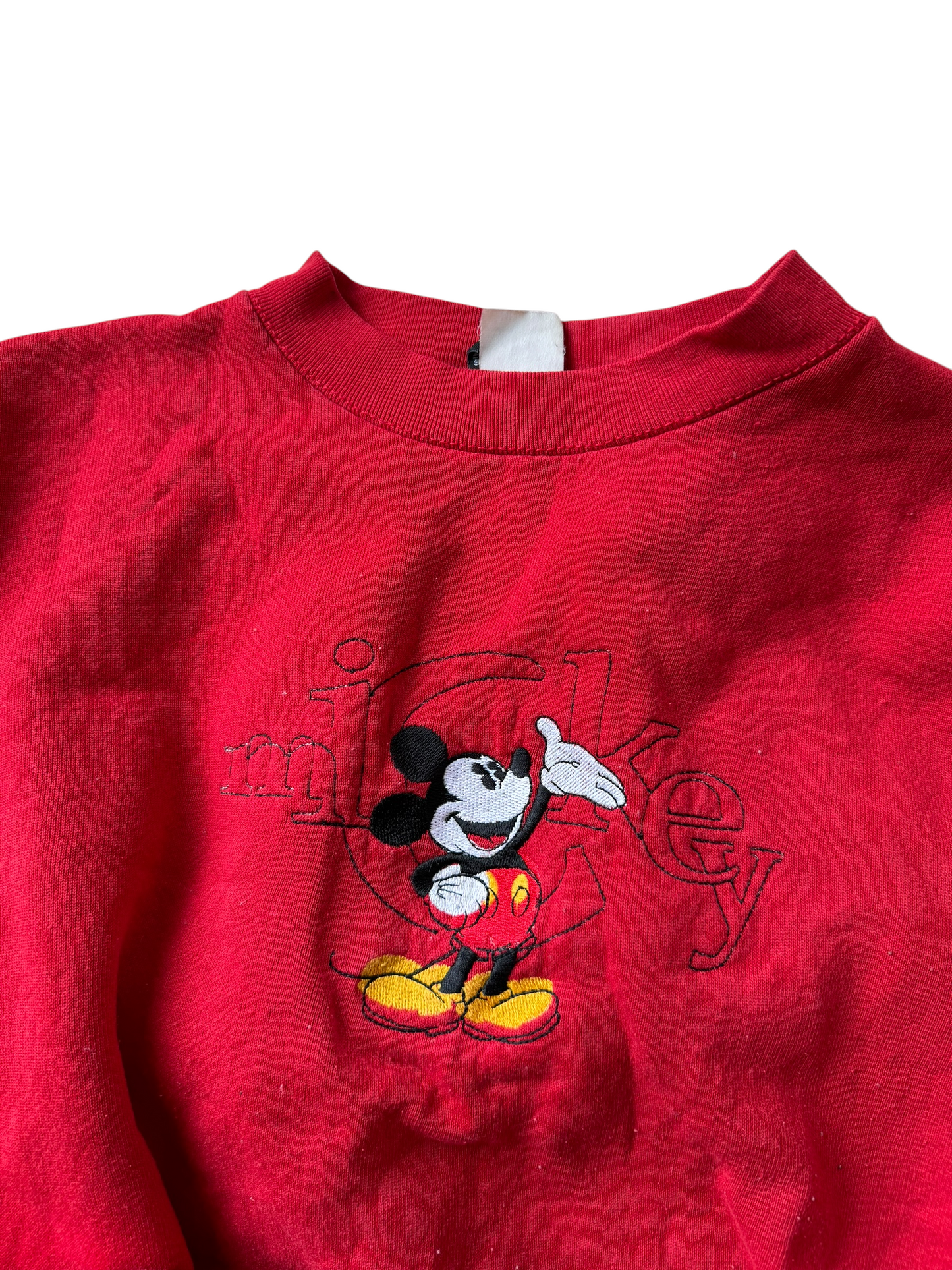 VTG '90s Disney Mickey Unlimited Brazos Red Sweatshirt Size: M