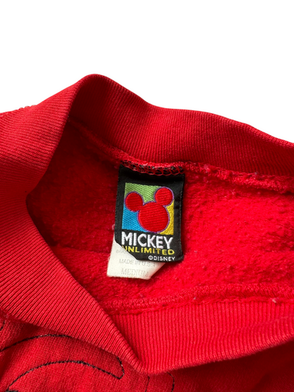 VTG '90s Disney Mickey Unlimited Brazos Red Sweatshirt Size: M