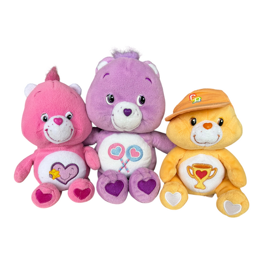 VTG 2002 Care Bears Take Care Bear Play Along Trio Plush Bundle