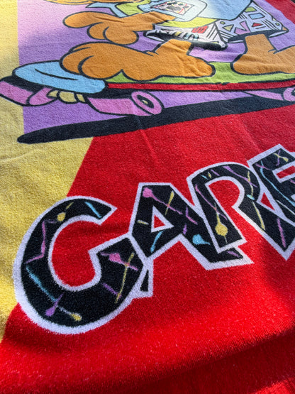 VTG 1978 Garfield Skateboard Neon Retro Skate Cat Beach Towel