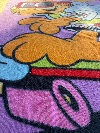 VTG 1978 Garfield Skateboard Neon Retro Skate Cat Beach Towel