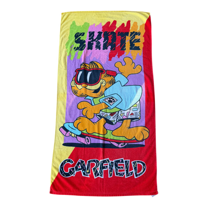 VTG 1978 Garfield Skateboard Neon Retro Skate Cat Beach Towel