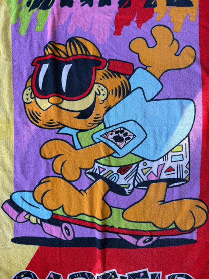 VTG 1978 Garfield Skateboard Neon Retro Skate Cat Beach Towel
