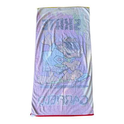 VTG 1978 Garfield Skateboard Neon Retro Skate Cat Beach Towel