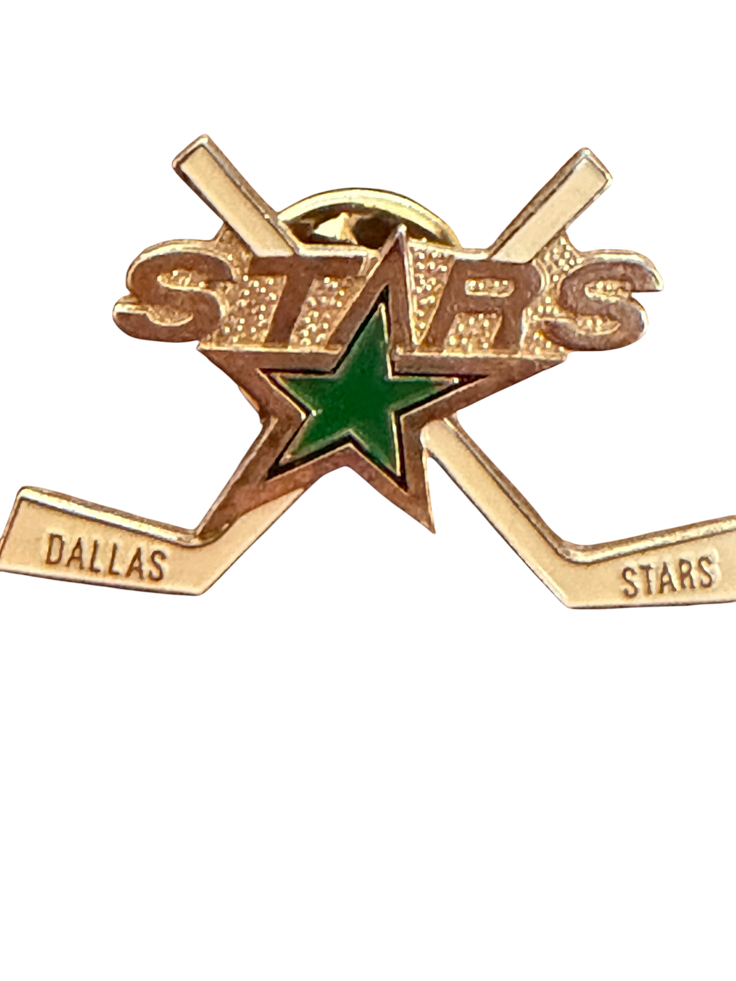 VTG Dallas Stars Crossed Sticks NHL Enamel Lapel Pin 2cm