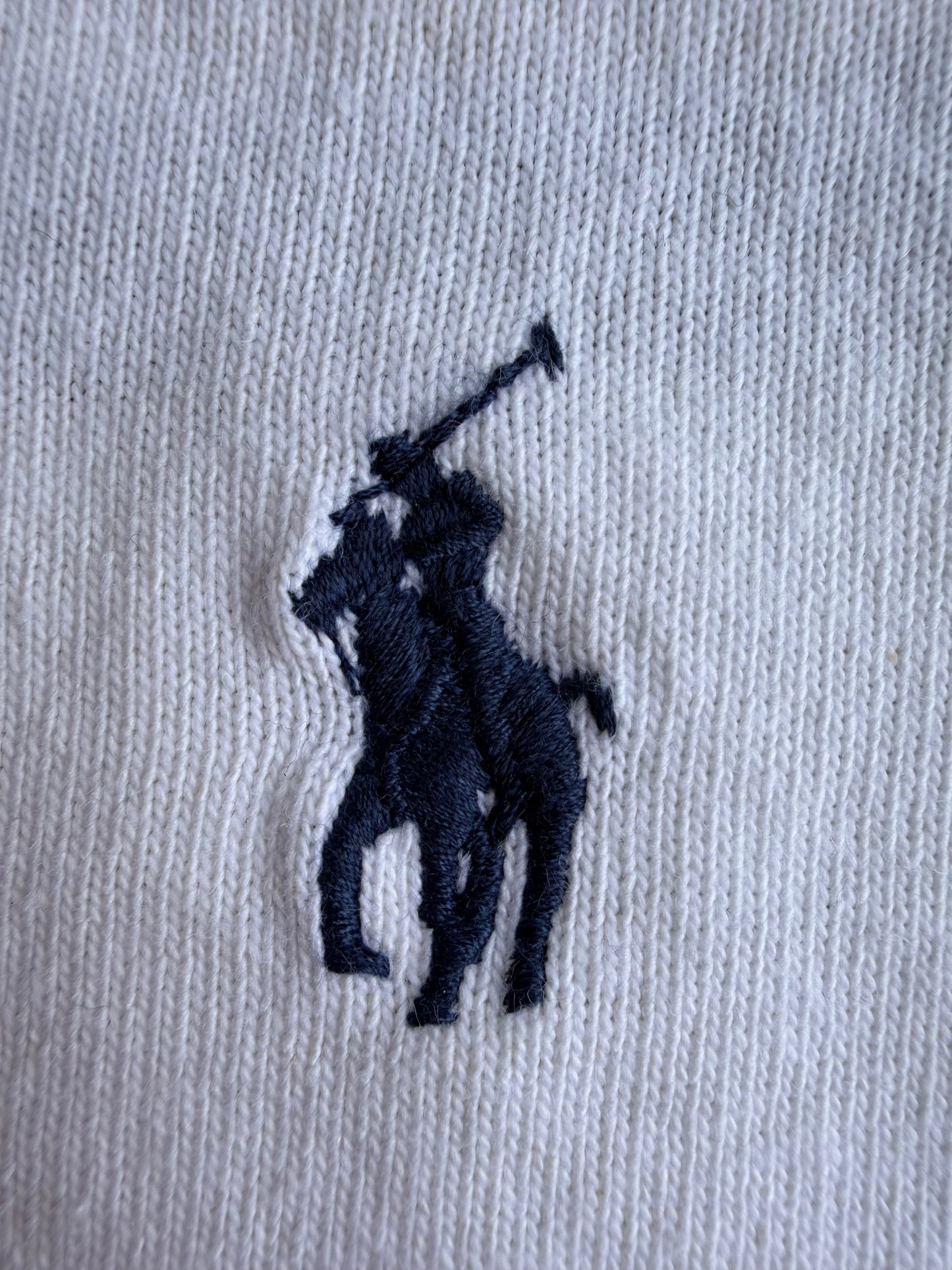 VTG Polo Ralph Lauren Rugby Shirt Long Sleeve White Yellow Striped Size: XL