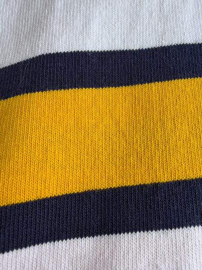 VTG Polo Ralph Lauren Rugby Shirt Long Sleeve White Yellow Striped Size: XL