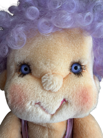 VTG 1985 Kenner Hugga Bunch Impkins Purple Hair Plush Doll 18"