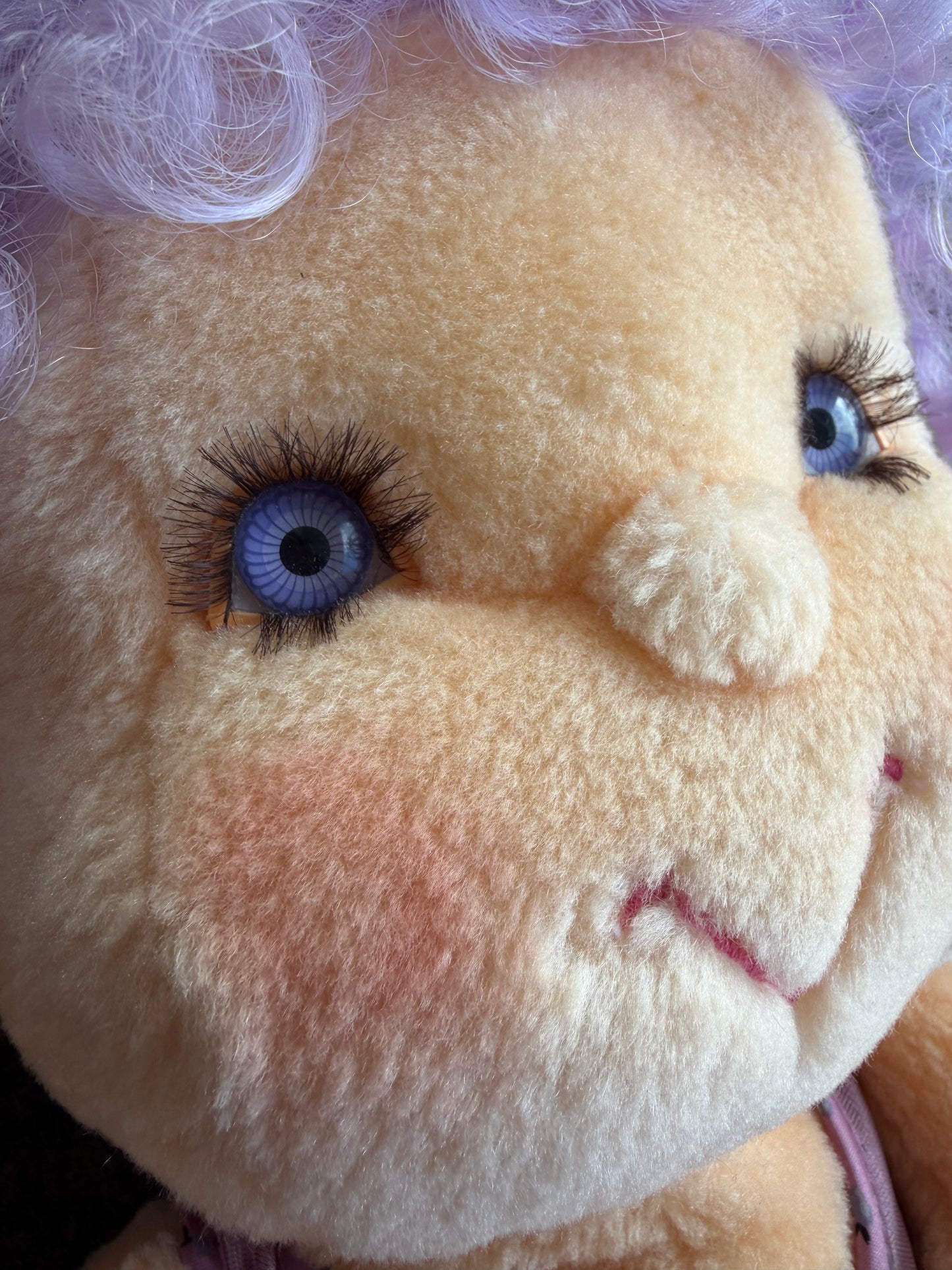 VTG 1985 Kenner Hugga Bunch Impkins Purple Hair Plush Doll 18"