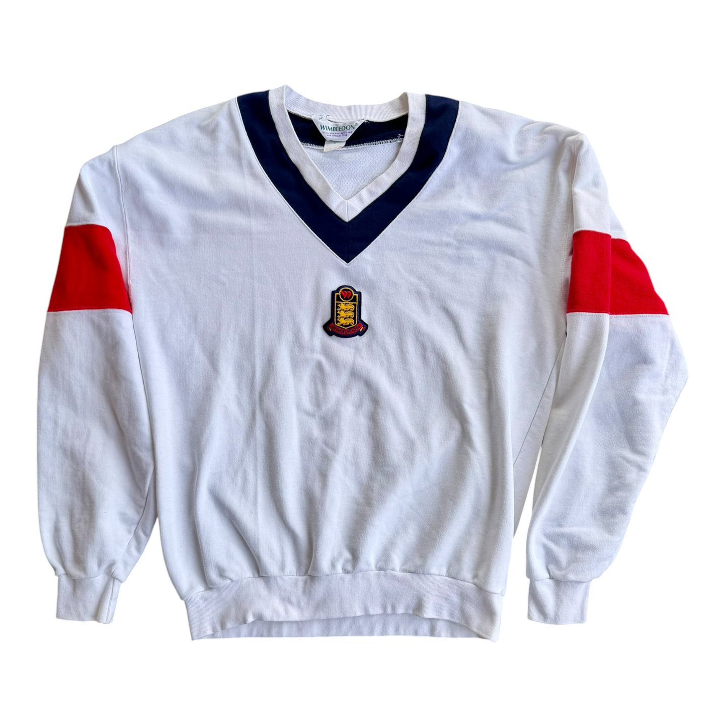 VTG 90s Wimbledon All England Tennis Club White Sweatshirt Size: M