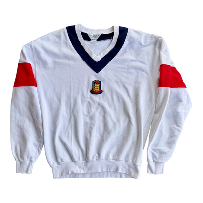 VTG 90s Wimbledon All England Tennis Club White Sweatshirt Size: M