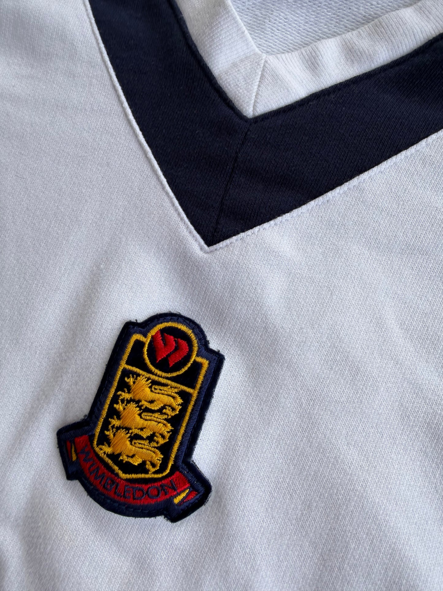 VTG 90s Wimbledon All England Tennis Club White Sweatshirt Size: M