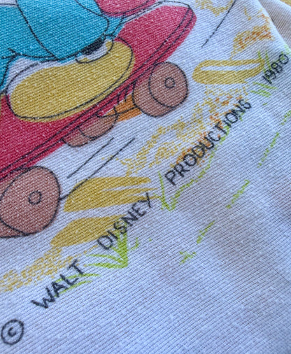 VTG '80s Disney Mickey & Friends Rainbow Skating Flat Sheet Size: TWIN