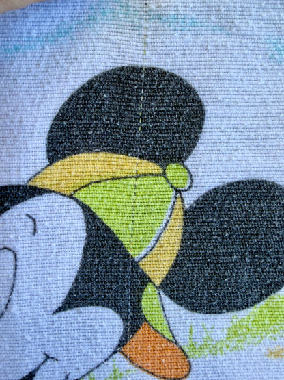 VTG '80s Disney Mickey & Friends Rainbow Skating Flat Sheet Size: TWIN