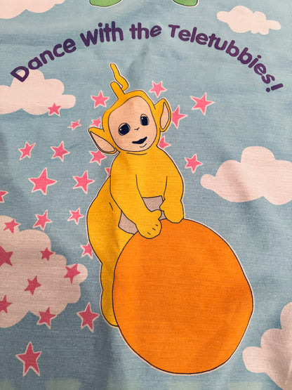 VTG Teletubbies 1998 Toddler Bed Crib Flat Sheet Tinky-Winky Dipsy Laa-Laa Po