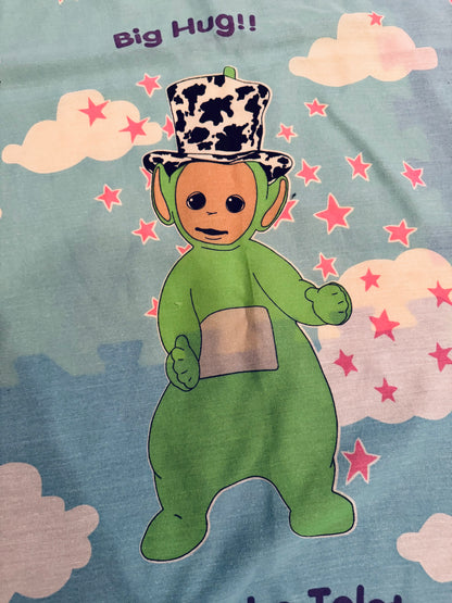 VTG Teletubbies 1998 Toddler Bed Crib Flat Sheet Tinky-Winky Dipsy Laa-Laa Po