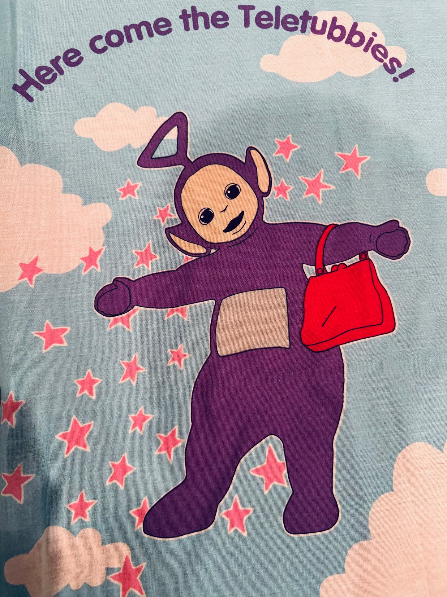 VTG Teletubbies 1998 Toddler Bed Crib Flat Sheet Tinky-Winky Dipsy Laa-Laa Po