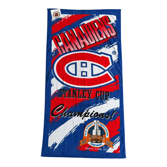 VTG Rare Deadstock 1993 Montreal Canadiens NHL Stanley Cup Champions Beach Towel