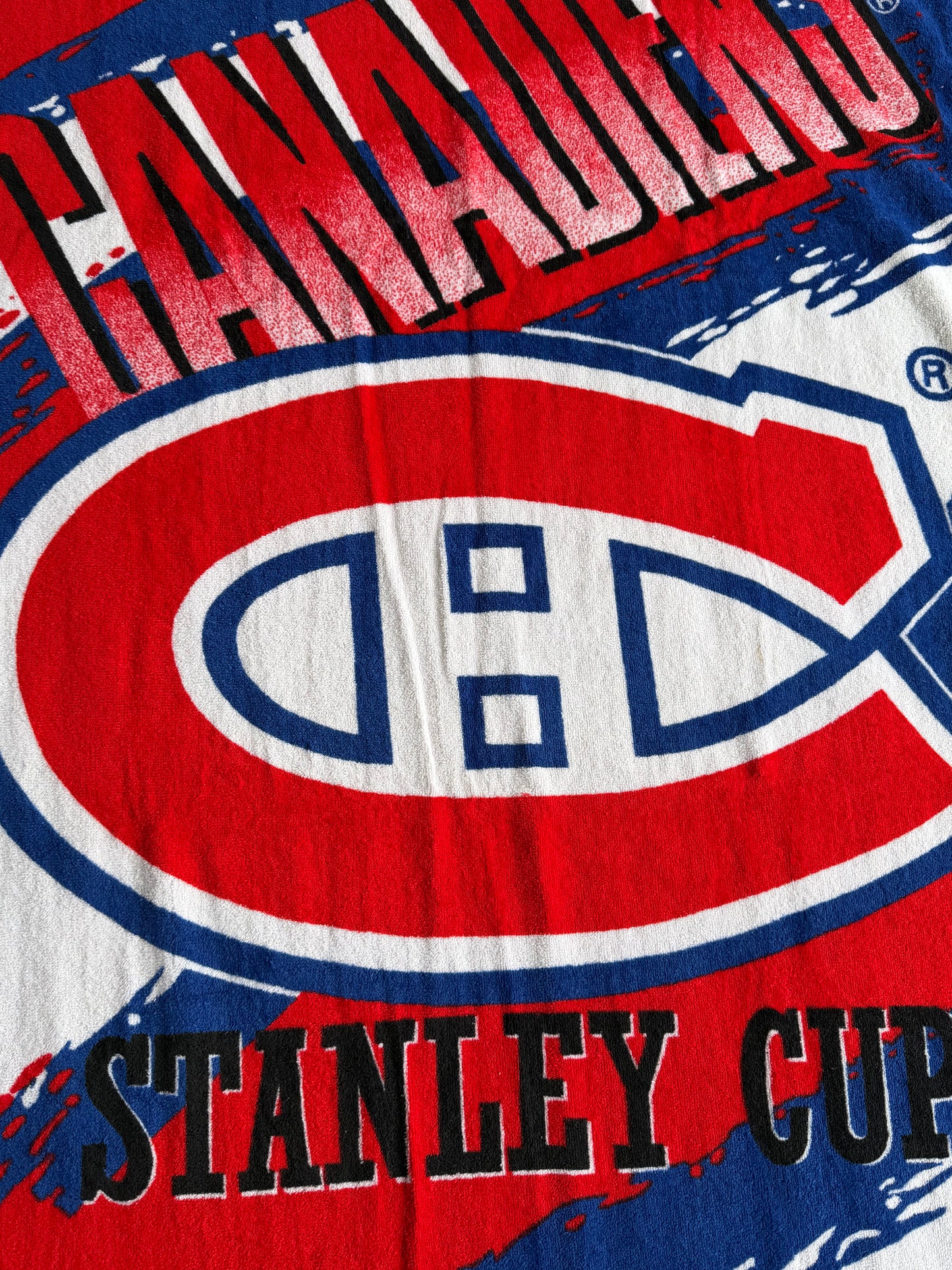 VTG Rare Deadstock 1993 Montreal Canadiens NHL Stanley Cup Champions Beach Towel