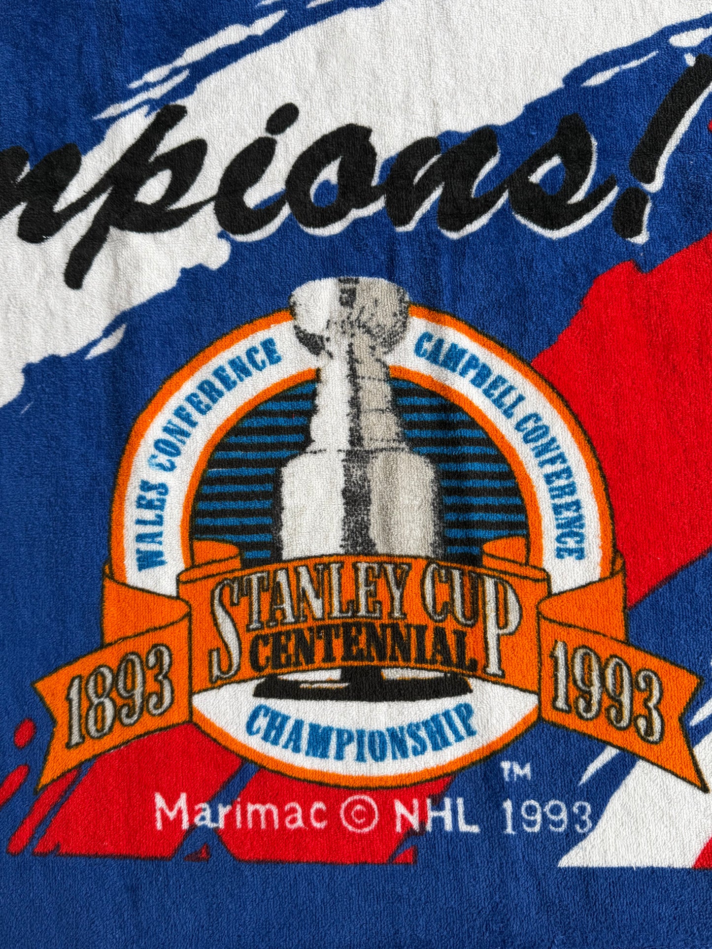 VTG Rare Deadstock 1993 Montreal Canadiens NHL Stanley Cup Champions Beach Towel