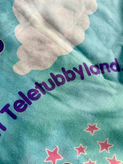 VTG ‘90s Teletubbies Toddler Crib Flat Bed Sheet Blue Big Hug BBC Ragdoll