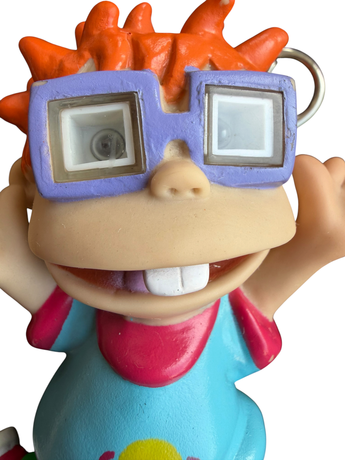 VTG 1997 Rugrats Chuckie Finster Light-Up Toy Keychain/Backpack Clip