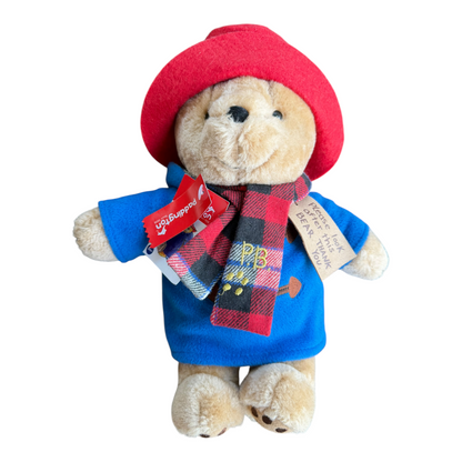 Rainbow Designs Paddington Bear Classic Red Plaid Scarf Stuffed Animal Toy