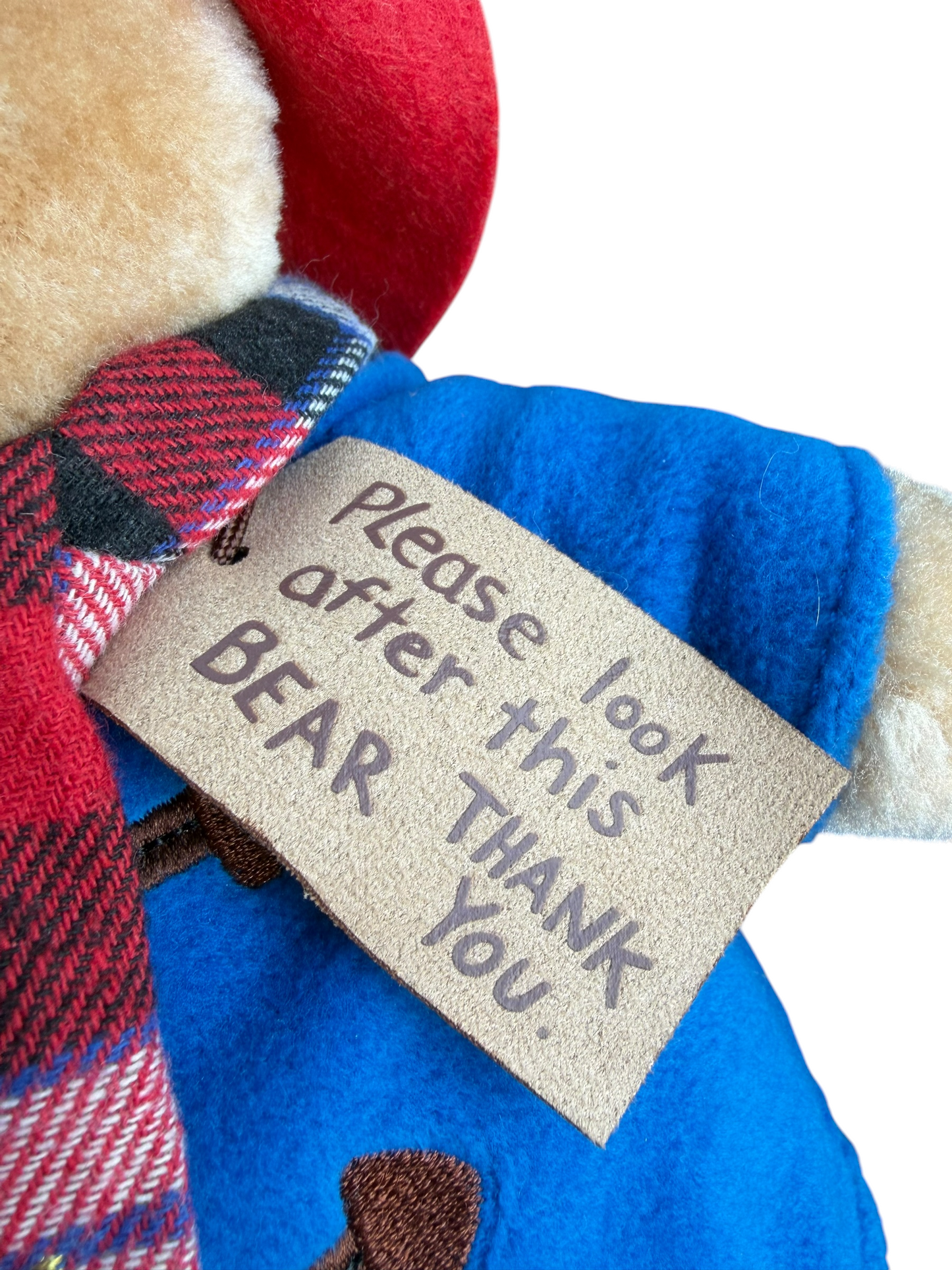 Rainbow Designs Paddington Bear Classic Red Plaid Scarf Stuffed Animal Toy