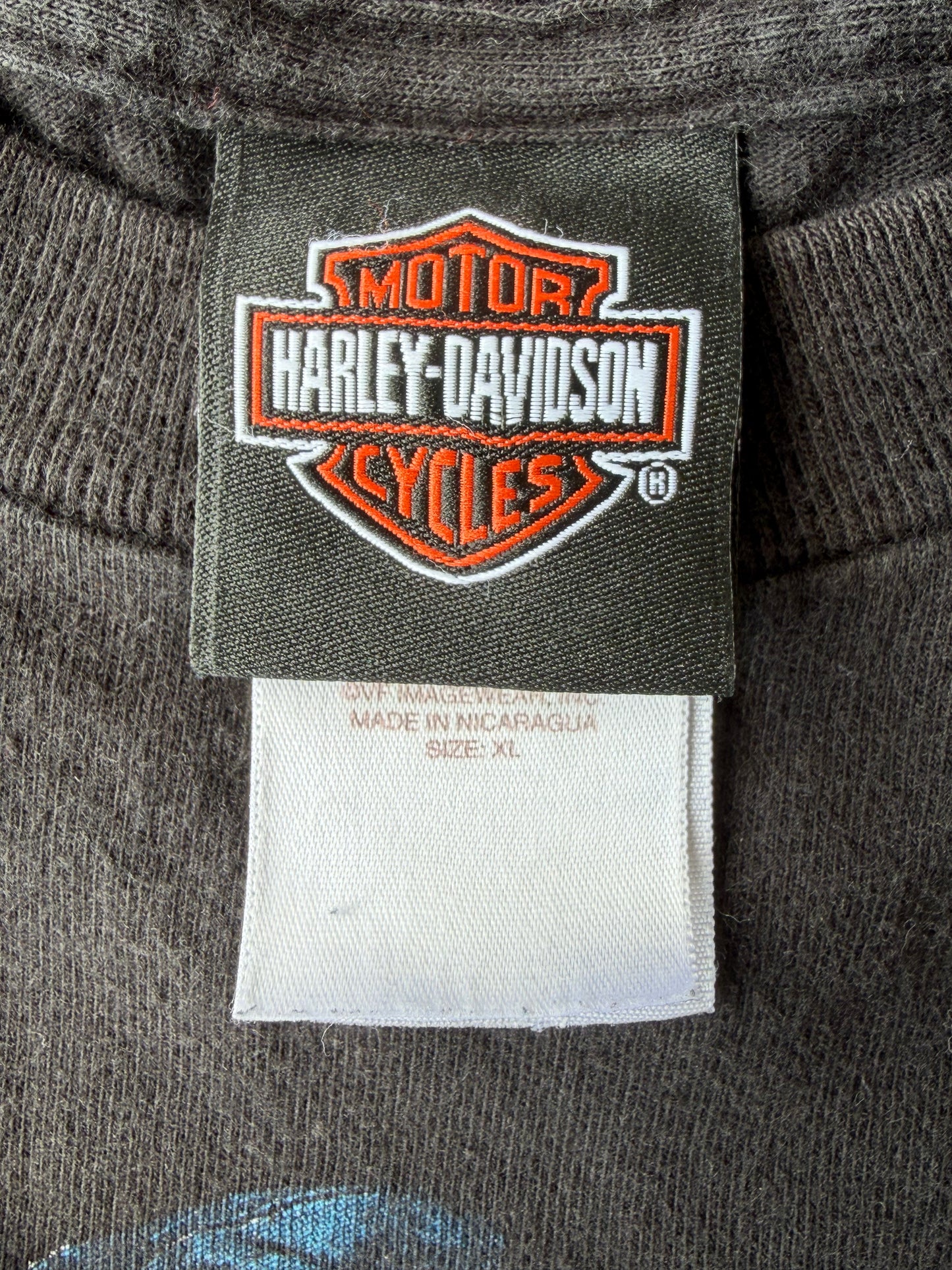 VTG Harley Davidson Pin Up Girl Ride A Legend Fargo ON Graphic T-Shirt Size: XL