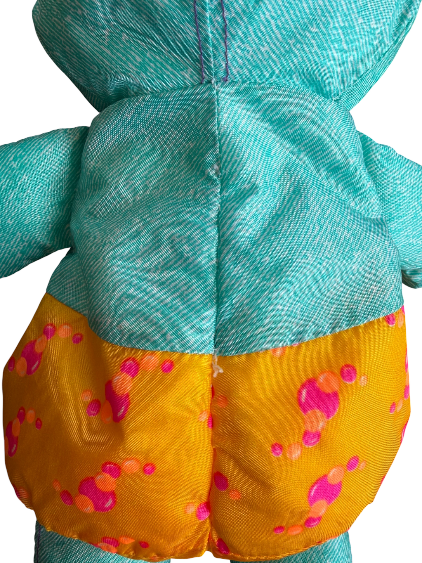 VTG 1996 Tyco Doodle Bear Splash Time Teal Orange Bubble Shorts Plush