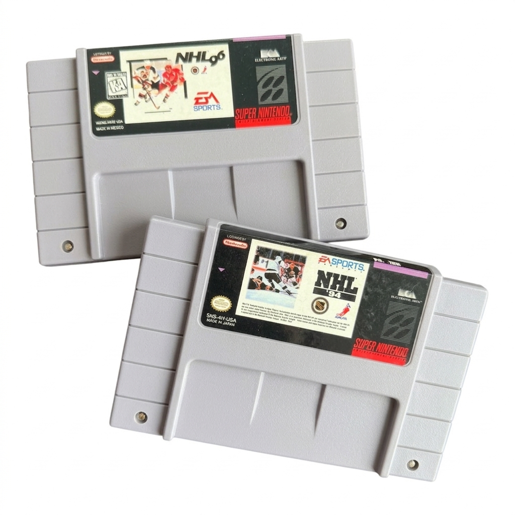 Super Nintendo SNES NHL 94 & NHL 96 Video Games Bundle