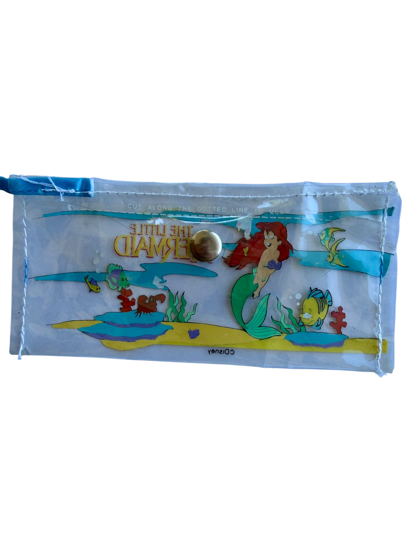 VTG ‘90s Disney The Little Mermaid Ariel Flounder Sebastian PVC Tote Bag Set
