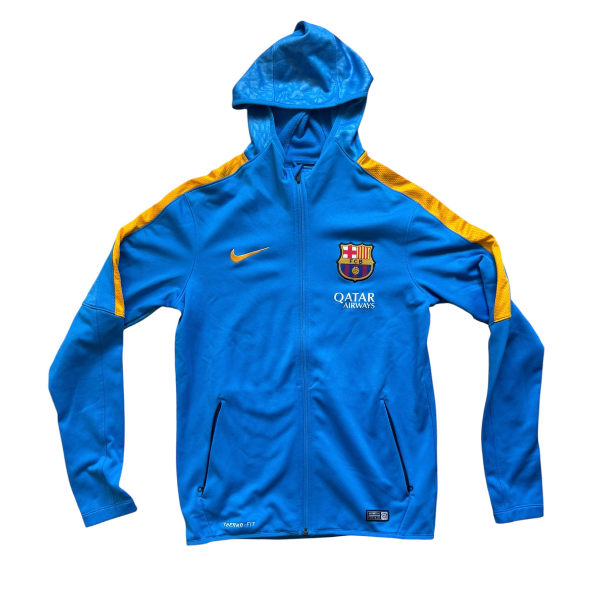 FC Barcelona Nike Therma-FIT Full Zip Blue Hoodie Jacket Size: M