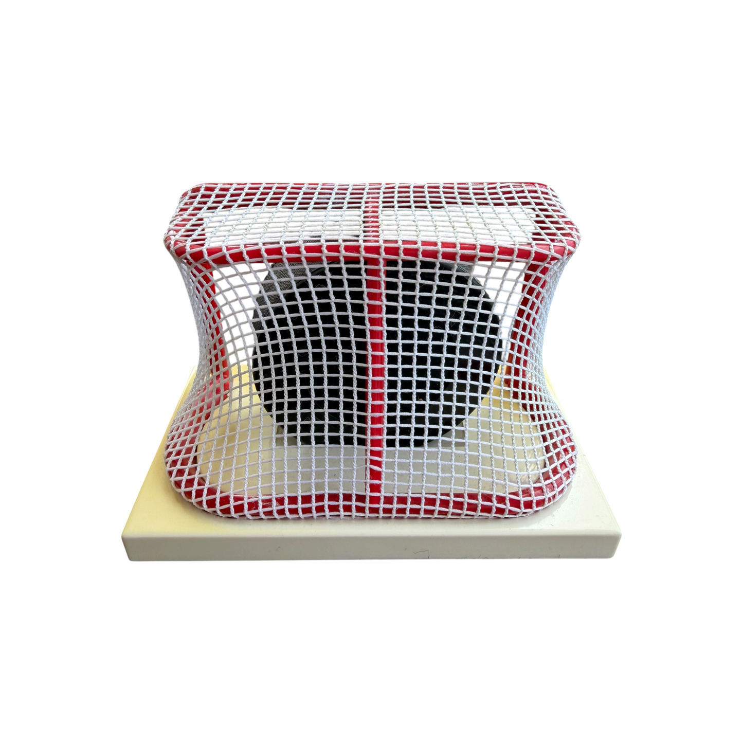 VTG 1997 Fotoball Colorado Avalanche NHL Hockey Puck Mini Net Goal Display Stand