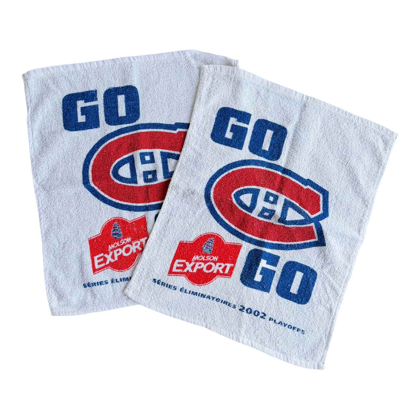 VTG Montreal Canadiens 2002 Playoffs Rally Towels Molson Export Lot of 2
