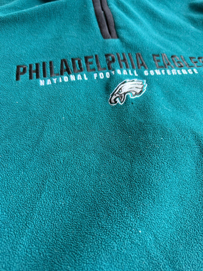 VTG Philadelphia Eagles Reebok Quarter-Zip Fleece Size: L