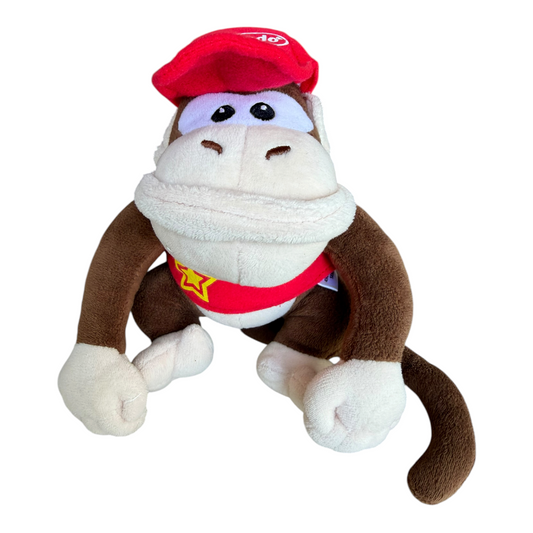 VTG '90s Diddy Kong Sanei Sugoi Jump Nintendo N64 Japan Arcade Prize Plush Toy 8"