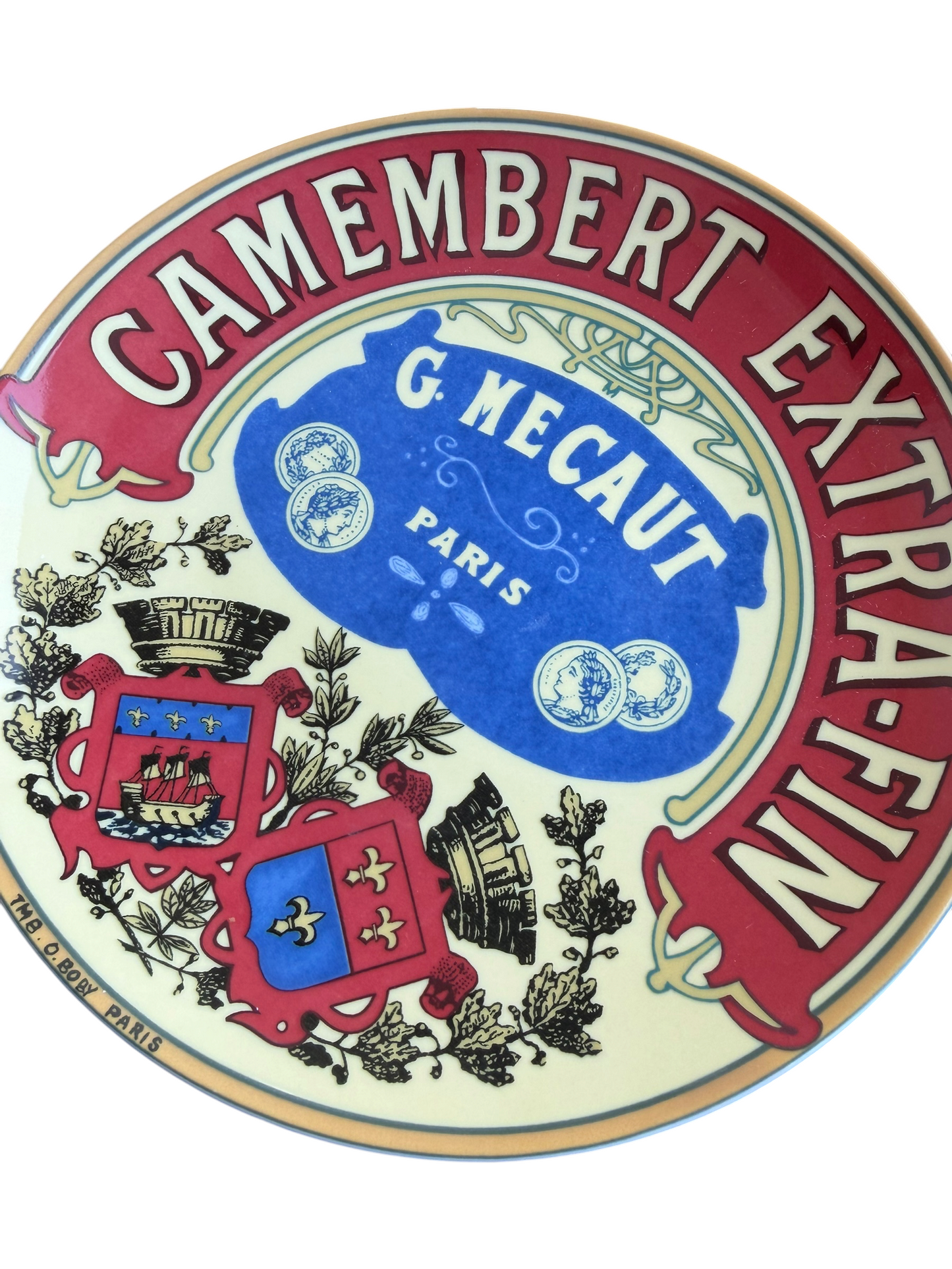 VTG BIA Cordon Bleu French Camembert Cheese Plates Decor Set of 4