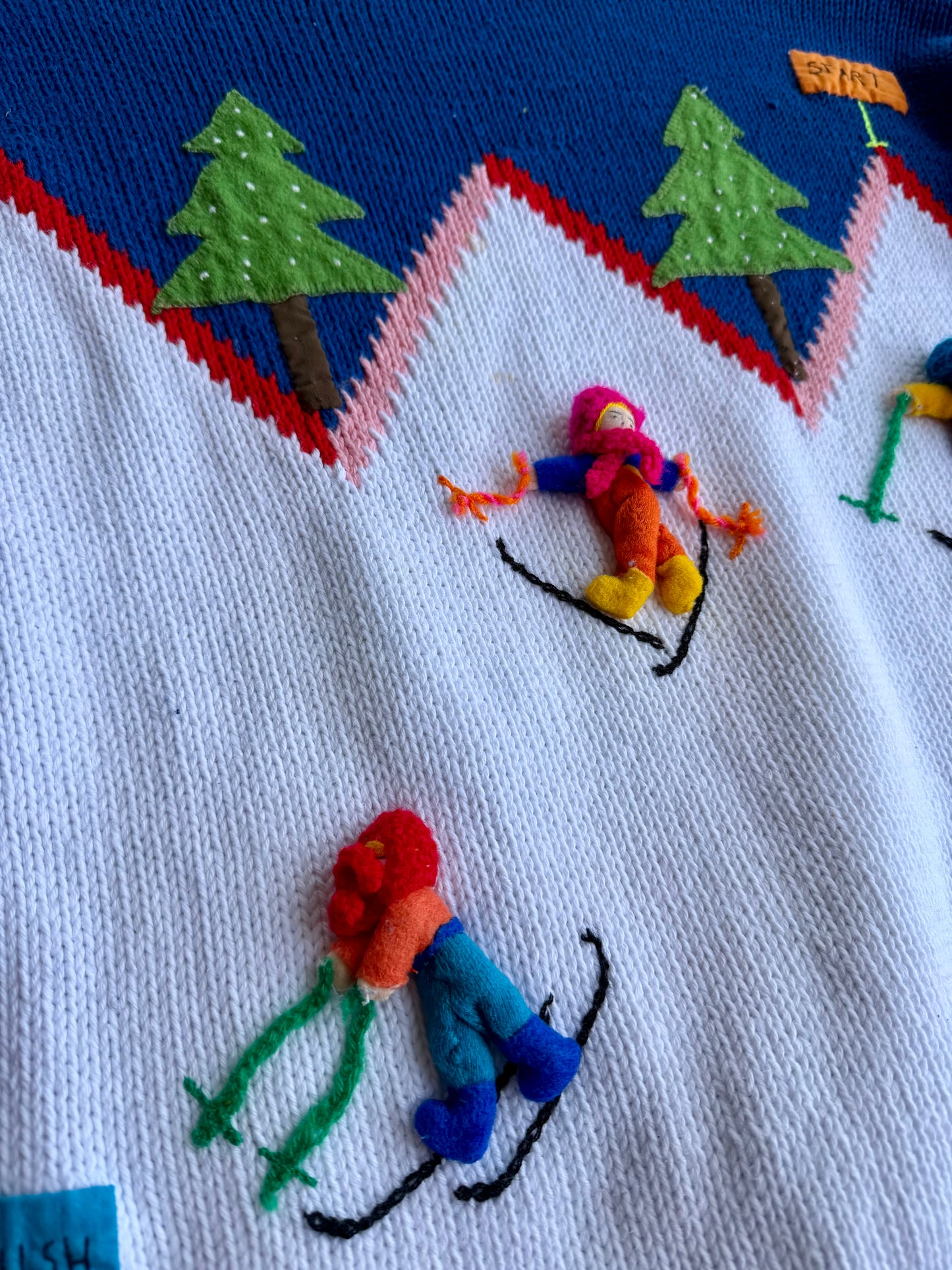 VTG ‘90s Ski Slope Novelty Sweater Pullover 100% Cotton Size: L