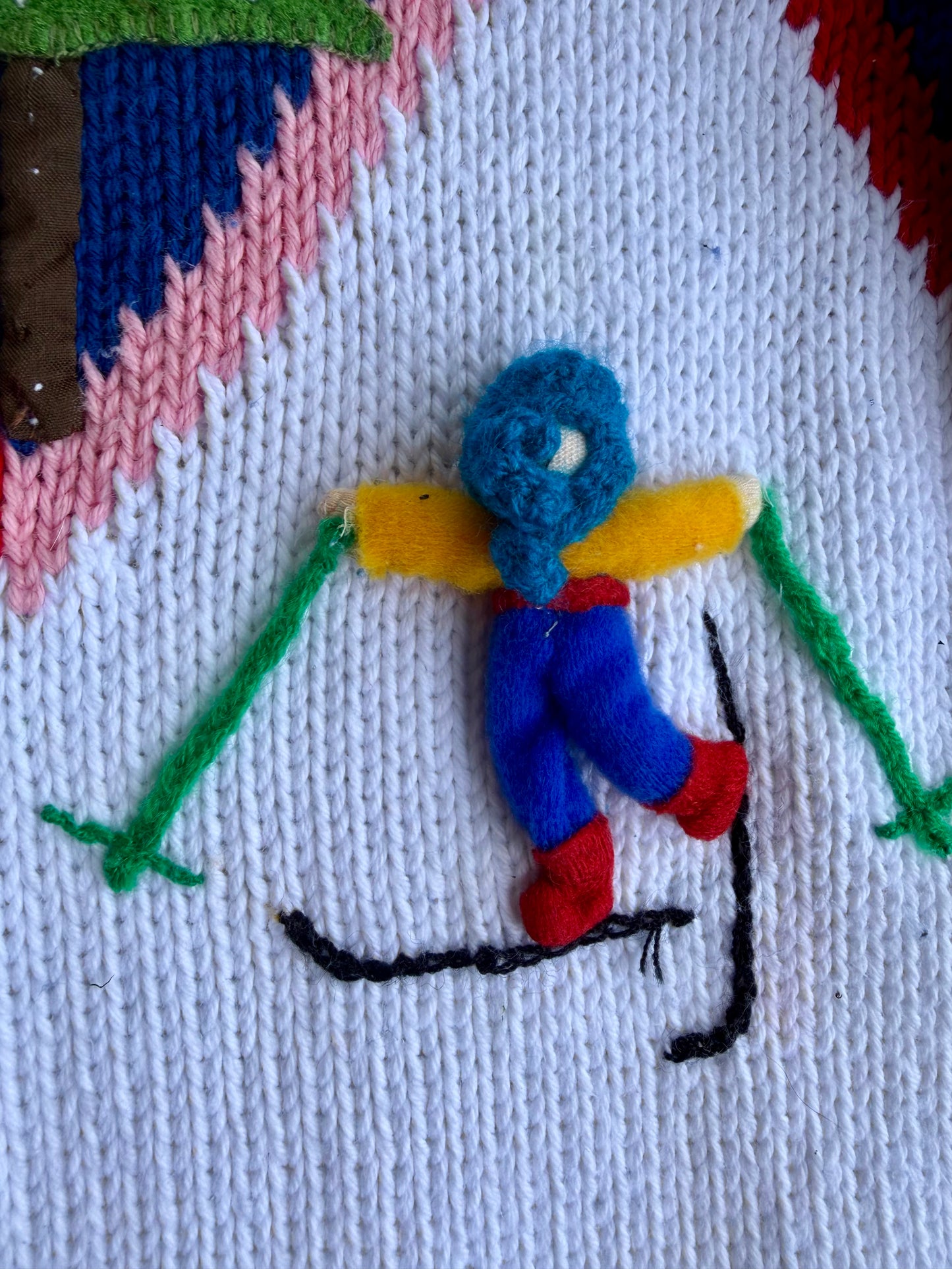VTG ‘90s Ski Slope Novelty Sweater Pullover 100% Cotton Size: L
